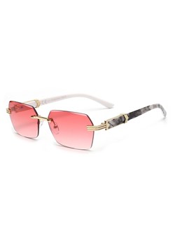 Damskie okulary przeciwsłoneczne Glamour bezramkowe prostokątne SKK-03E ze sklepu Stylion w kategorii Zegarki - zdjęcie 185963304