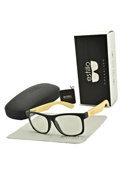 Drewniane okulary NERD z filtrem BLUE LIGHT korekcyjne do komputera EST-113K-1M ze sklepu Stylion w kategorii Okulary zerówki męskie - zdjęcie 185963462