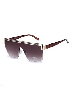 Damskie okulary przeciwsłoneczne Glamour półramkowe kwadratowe pełne szkło SKK-04D ze sklepu Stylion w kategorii Okulary przeciwsłoneczne damskie - zdjęcie 185963470