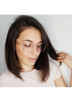 Okulary Sześciokątne zerówki oprawki optyczne 911D różowe złoto ze sklepu Stylion w kategorii Okulary korekcyjne damskie - zdjęcie 185963540