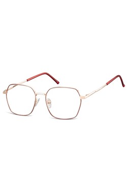 Okulary zerówki oprawki optyczne 913 różowe złoto + czerwień ze sklepu Stylion w kategorii Okulary korekcyjne damskie - zdjęcie 185963542
