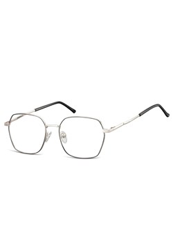 Okulary zerówki oprawki optyczne 913E srebro-czarne ze sklepu Stylion w kategorii Okulary korekcyjne damskie - zdjęcie 185963544