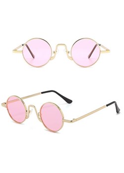 Okulary przeciwsłoneczne stalowe Okrągłe Lenonki UV400 SKK-01D ze sklepu Stylion w kategorii Okulary przeciwsłoneczne damskie - zdjęcie 185963563