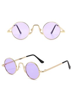 Okulary przeciwsłoneczne stalowe Okrągłe Lenonki UV400 SKK-01F ze sklepu Stylion w kategorii Okulary przeciwsłoneczne damskie - zdjęcie 185963592