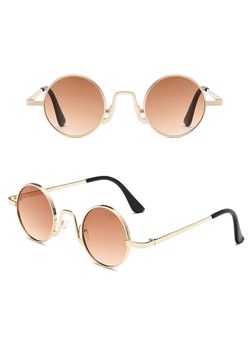 Okulary przeciwsłoneczne stalowe Okrągłe Lenonki UV400 SKK-01G ze sklepu Stylion w kategorii Okulary przeciwsłoneczne damskie - zdjęcie 185963613