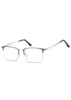 Okulary zerówki korekcyjne oprawki prostokątne 906 złoto/czarne ze sklepu Stylion w kategorii Okulary korekcyjne damskie - zdjęcie 185964122