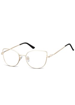 Okulary oprawki korekcyjne kocie oczy zerówki Sunoptic L119C złote ze sklepu Stylion w kategorii Okulary korekcyjne damskie - zdjęcie 185964160