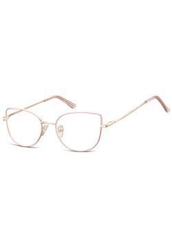 Okulary oprawki korekcyjne kocie oczy zerówki Sunoptic L119D złoto-różowe ze sklepu Stylion w kategorii Okulary korekcyjne damskie - zdjęcie 185964162