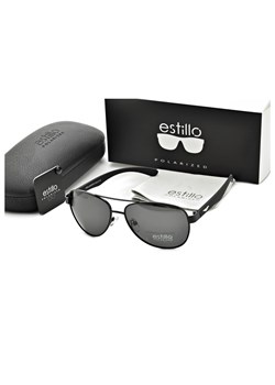 Czarne okulary Pilotki przeciwsłoneczne z polaryzacją EST-603-1 ze sklepu Stylion w kategorii Okulary przeciwsłoneczne damskie - zdjęcie 185964281