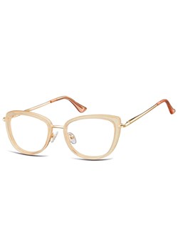 Okulary oprawki korekcyjne kocie oczy zerówki Sunoptic flex MTR-99E brzoskwiniowo-złote ze sklepu Stylion w kategorii Okulary korekcyjne damskie - zdjęcie 185964321