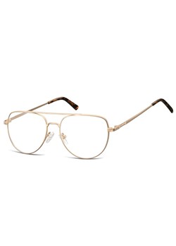 Okulary oprawki korekcyjne pilotki zerówki Sunoptic 889B złote ze sklepu Stylion w kategorii Okulary korekcyjne damskie - zdjęcie 185964341