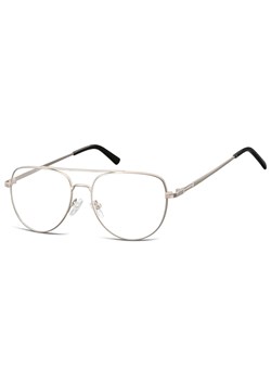 Okulary oprawki korekcyjne pilotki zerówki Sunoptic 889E srebrne ze sklepu Stylion w kategorii Okulary korekcyjne damskie - zdjęcie 185964344