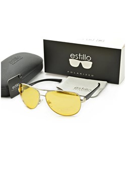 Rozjaśniające męskie okulary pilotki do jazdy nocą polaryzacyjne EST-605Y-4 Estillo ze sklepu Stylion w kategorii Okulary zerówki męskie - zdjęcie 185964402