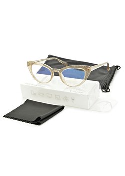 Okulary damskie do komputera kocie z filtrem BLUE Light zerówki 25107C ze sklepu Stylion w kategorii Okulary zerówki damskie - zdjęcie 185964422