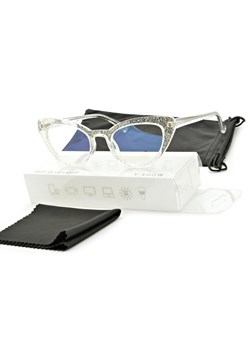 Okulary damskie do komputera kocie z filtrem BLUE Light zerówki 25107B ze sklepu Stylion w kategorii Okulary zerówki damskie - zdjęcie 185964423