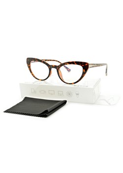 Okulary damskie do komputera kocie z filtrem BLUE Light zerówki 25107A ze sklepu Stylion w kategorii Okulary zerówki damskie - zdjęcie 185964424