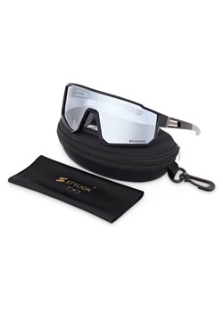 Sportowe okulary przeciwsłoneczne z polaryzacją i filtrem UV400 POL-465A Black/Silver ze sklepu Stylion w kategorii Zegarki - zdjęcie 185964433
