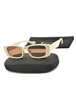Kremowe damskie okulary przeciwsłoneczne STV-356 ze sklepu Stylion w kategorii Okulary przeciwsłoneczne damskie - zdjęcie 185964452