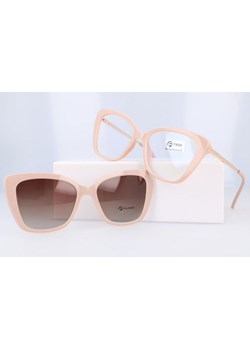 Damskie okulary do komputera z nakładką przeciwsłoneczną Clip-on 25115B ze sklepu Stylion w kategorii Okulary przeciwsłoneczne damskie - zdjęcie 185964534