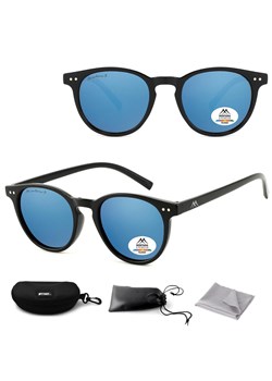 Czarne okulary Lenonki przeciwsłoneczne z polaryzacją okrągłe lustrzane MP75D ze sklepu Stylion w kategorii Okulary przeciwsłoneczne męskie - zdjęcie 185964612