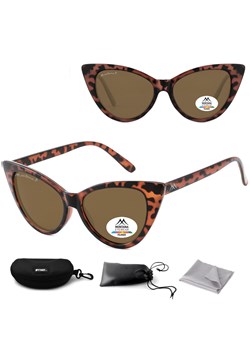 Panterkowe damskie okulary przeciwsłoneczne z polaryzacją Kocie Oczy MP71C ze sklepu Stylion w kategorii Okulary przeciwsłoneczne damskie - zdjęcie 185964620