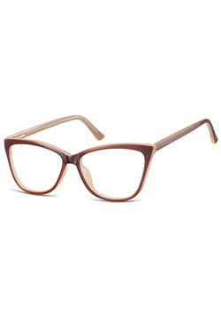 Okulary oprawki optyczne zerówki korekcyjne kocie oczy Sunoptic CP115C brązowo-beżowe ze sklepu Stylion w kategorii Oprawki do okularów damskie - zdjęcie 185964674