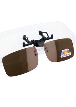 Małe brązowe nakładki przeciwsłoneczne polaryzacyjne na okulary korekcyjne NA-144 ze sklepu Stylion w kategorii Okulary przeciwsłoneczne męskie - zdjęcie 185964690