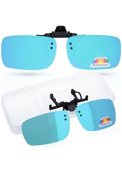 Błękitne nakładki przeciwsłoneczne polaryzacyjne na okulary korekcyjne NA-143 ze sklepu Stylion w kategorii Okulary przeciwsłoneczne męskie - zdjęcie 185964691