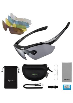 Okulary przeciwsłoneczne rowerowe - 5 wymiennych soczewek + wkładka korekcyjna 10003 ze sklepu Stylion w kategorii Okulary przeciwsłoneczne męskie - zdjęcie 185964701