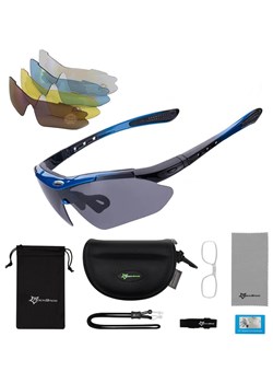 Okulary przeciwsłoneczne rowerowe - 5 wymiennych soczewek + wkładka korekcyjna 10007 ze sklepu Stylion w kategorii Okulary przeciwsłoneczne męskie - zdjęcie 185964702