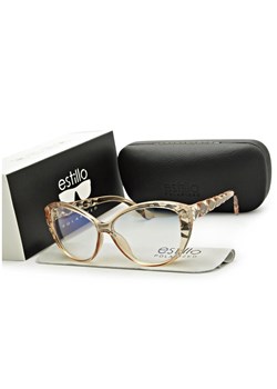 Damskie kocie okulary zerówki do komputera BLF filtr EST-115K-15 Estillo ze sklepu Stylion w kategorii Okulary zerówki damskie - zdjęcie 185964771