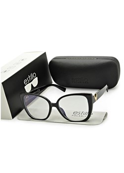 Damskie kocie okulary zerówki do komputera BLF filtr EST-114K-1 Estillo ze sklepu Stylion w kategorii Okulary zerówki damskie - zdjęcie 185964772