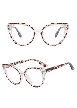 Damskie kocie okulary zerówki do komputera BLUE LIGHT na teleskopach 25128F Panterka/Transparentny ze sklepu Stylion w kategorii Okulary zerówki damskie - zdjęcie 185964850