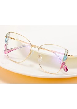 Damskie kocie okulary zerówki do komputera BLUE LIGHT z flexami 25129B ze sklepu Stylion w kategorii Okulary zerówki damskie - zdjęcie 185964862