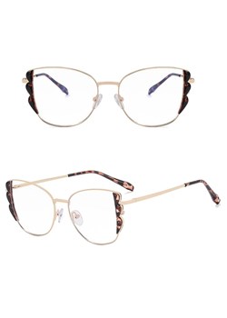 Damskie kocie okulary zerówki do komputera BLUE LIGHT z flexami 25129D ze sklepu Stylion w kategorii Okulary korekcyjne damskie - zdjęcie 185964864