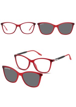Damskie okulary pod korekcję z polaryzacyjną Nakładką przeciwsłoneczną na magnes CLIP-TRC-186C-1 ze sklepu Stylion w kategorii Zegarki - zdjęcie 185964871