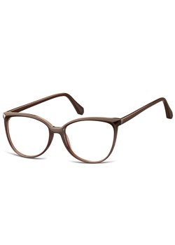 Damskie okulary optyczne zerówki kocie oczy Sunoptic CP116C ciemnobrązowe ze sklepu Stylion w kategorii Okulary korekcyjne damskie - zdjęcie 185964904