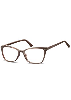Damskie okulary optyczne zerówki kocie oczy Sunoptic CP118C brązowe ze sklepu Stylion w kategorii Okulary korekcyjne damskie - zdjęcie 185964982
