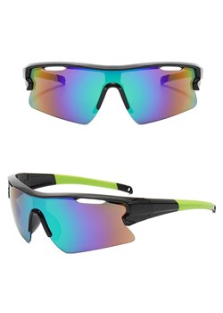 Sportowe okulary przeciwsłoneczne z filtrem UV400 Black/Green SVM-12D ze sklepu Stylion w kategorii Okulary przeciwsłoneczne męskie - zdjęcie 185965043