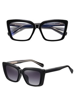 2w1 Okulary damskie do komputera z nakładką przeciwsłoneczną na magnes Clip-On 25134 ze sklepu Stylion w kategorii Okulary zerówki damskie - zdjęcie 185965081
