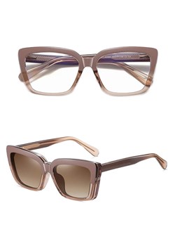 2w1 Okulary damskie do komputera z nakładką przeciwsłoneczną na magnes Clip-On 25134E kawowe ze sklepu Stylion w kategorii Okulary przeciwsłoneczne damskie - zdjęcie 185965094