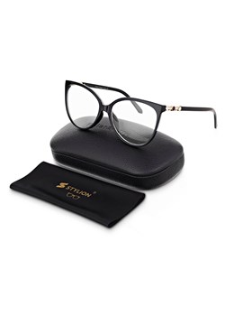 Damskie okulary z cyrkoniami zerówki do komputera z filtrem BLUE LIGHT Polarzone POL-BLF-828K1 ze sklepu Stylion w kategorii Okulary zerówki damskie - zdjęcie 185965190