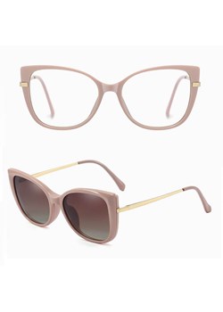 2w1 Okulary damskie do komputera z nakładką przeciwsłoneczną na magnes Clip-On 25138B różowe ze sklepu Stylion w kategorii Okulary przeciwsłoneczne damskie - zdjęcie 185965202