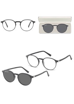 Okrągłe okulary pod korekcję z polaryzacyjną nakładką przeciwsłoneczną CLIP-TRC-192C-1 - id: 8433 - marki Sunoptic - 185965204 Okrągłe okulary pod korekcję z polaryzacyjną nakładką przeciwsłoneczną CLIP-TRC-192C-1 ze sklepu Stylion w kategorii Okulary korekcyjne damskie - zdjęcie 185965204