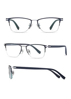 Ultralekkie tytanowe okulary zerówki z filtrem Blue Light do komputera półramkowe TN824A ze sklepu Stylion w kategorii Okulary zerówki damskie - zdjęcie 185965240