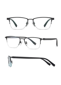 Ultralekkie tytanowe okulary zerówki z filtrem Blue Light do komputera półramkowe TN824B ze sklepu Stylion w kategorii Okulary zerówki damskie - zdjęcie 185965242