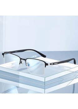 Ultralekkie tytanowe okulary zerówki z filtrem Blue Light do komputera Czarne TN825 ze sklepu Stylion w kategorii Okulary zerówki damskie - zdjęcie 185965243