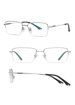 Ultralekkie tytanowe okulary zerówki z filtrem Blue Light do komputera Srebrne TN827 ze sklepu Stylion w kategorii Okulary zerówki damskie - zdjęcie 185965252