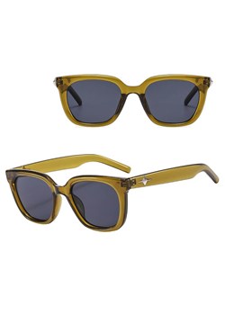 Okulary przeciwsłoneczne z filtrem UV400 STL33C transparentne butelkowa zieleń + akcesoria ze sklepu Stylion w kategorii Okulary przeciwsłoneczne damskie - zdjęcie 185965304