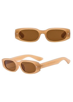 Okulary przeciwsłoneczne z filtrem UV400 STL36D orzech transparentny + akcesoria ze sklepu Stylion w kategorii Okulary przeciwsłoneczne damskie - zdjęcie 185965351